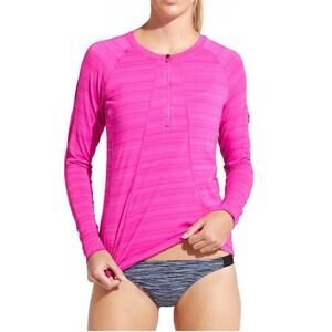 Athleta Pacifica UPF 50 Pink 1/2 Zip Long Sleeve Pullover Workout Swim Top Sz XS